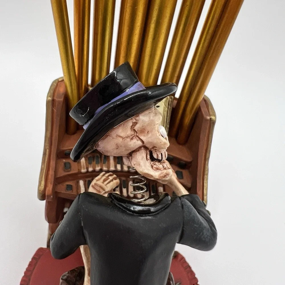 Hallmark Halloween Skeleton Ornament Old Ned, The Musician 2004 Bobble Head